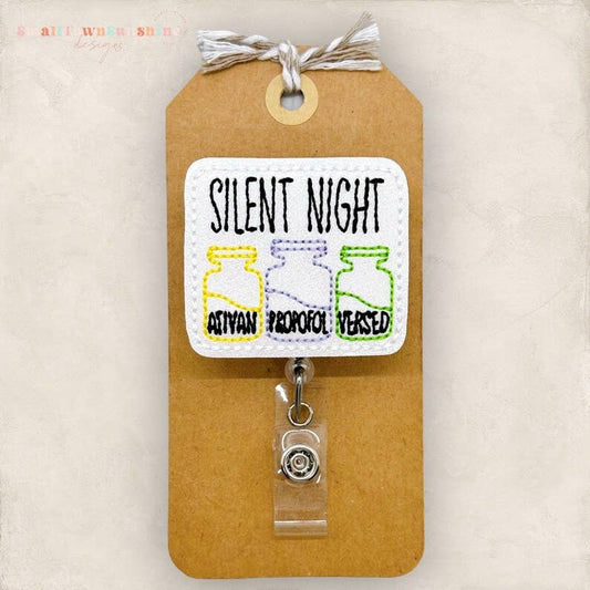 Silent Night Badge Reel: Black / Swivel