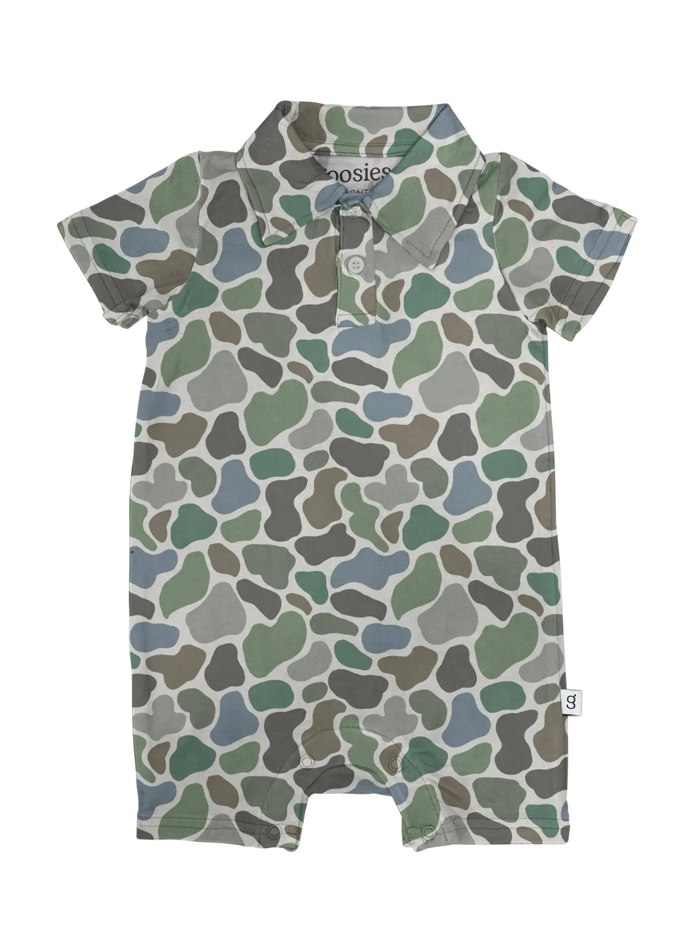Pebble Camo - Ss Polo Romper 3-6 Month
