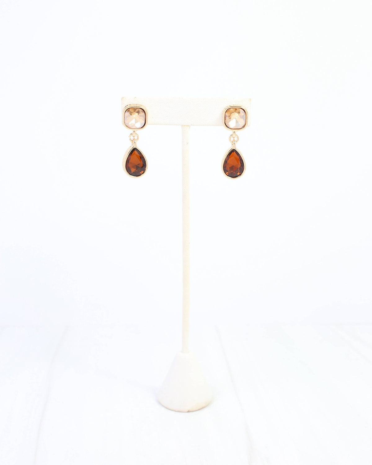 Roxanne Rhinestone Drop Earring Topaz