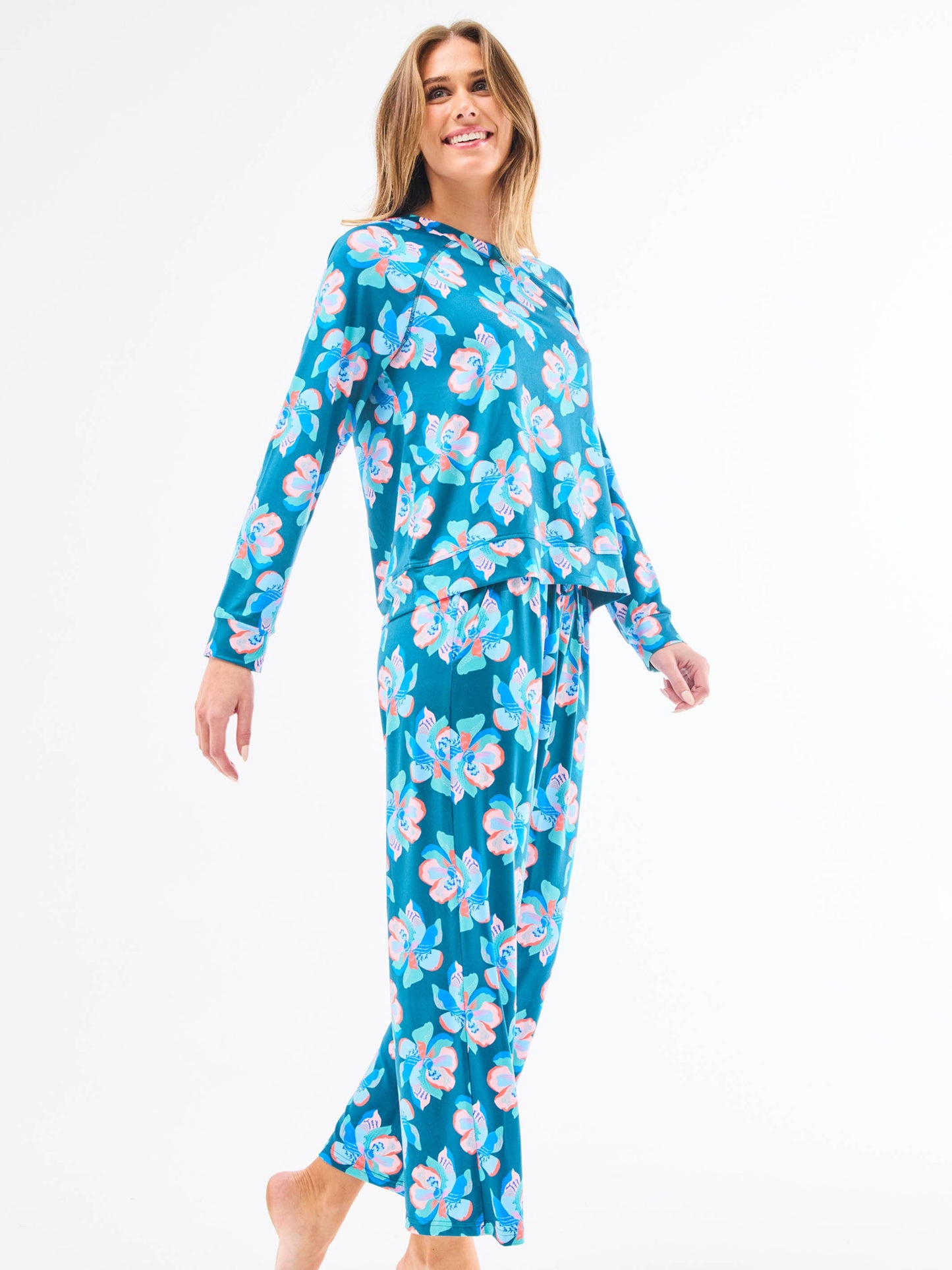 Women's Annie Pajama Pants Set | Center Stage Green