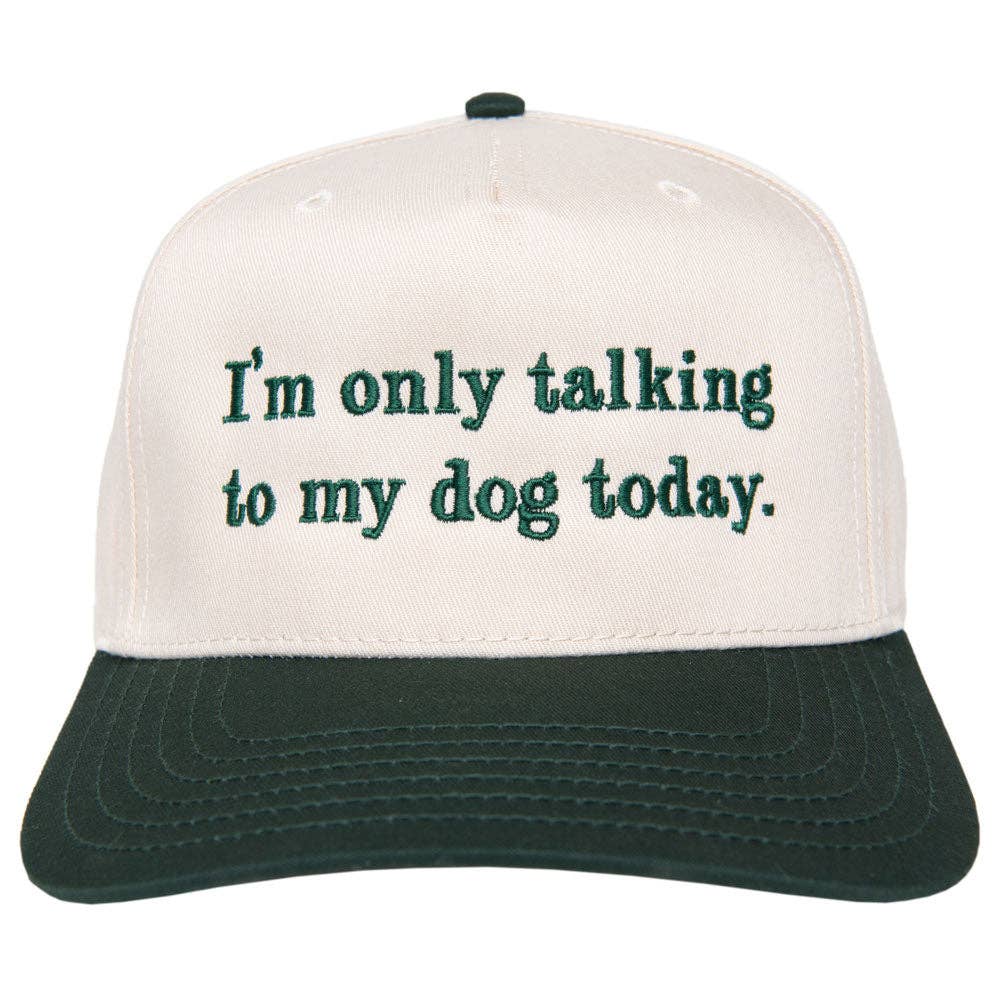 I'm Only Talking To My Dog Today Funny Vintage Hat: Black and Tan