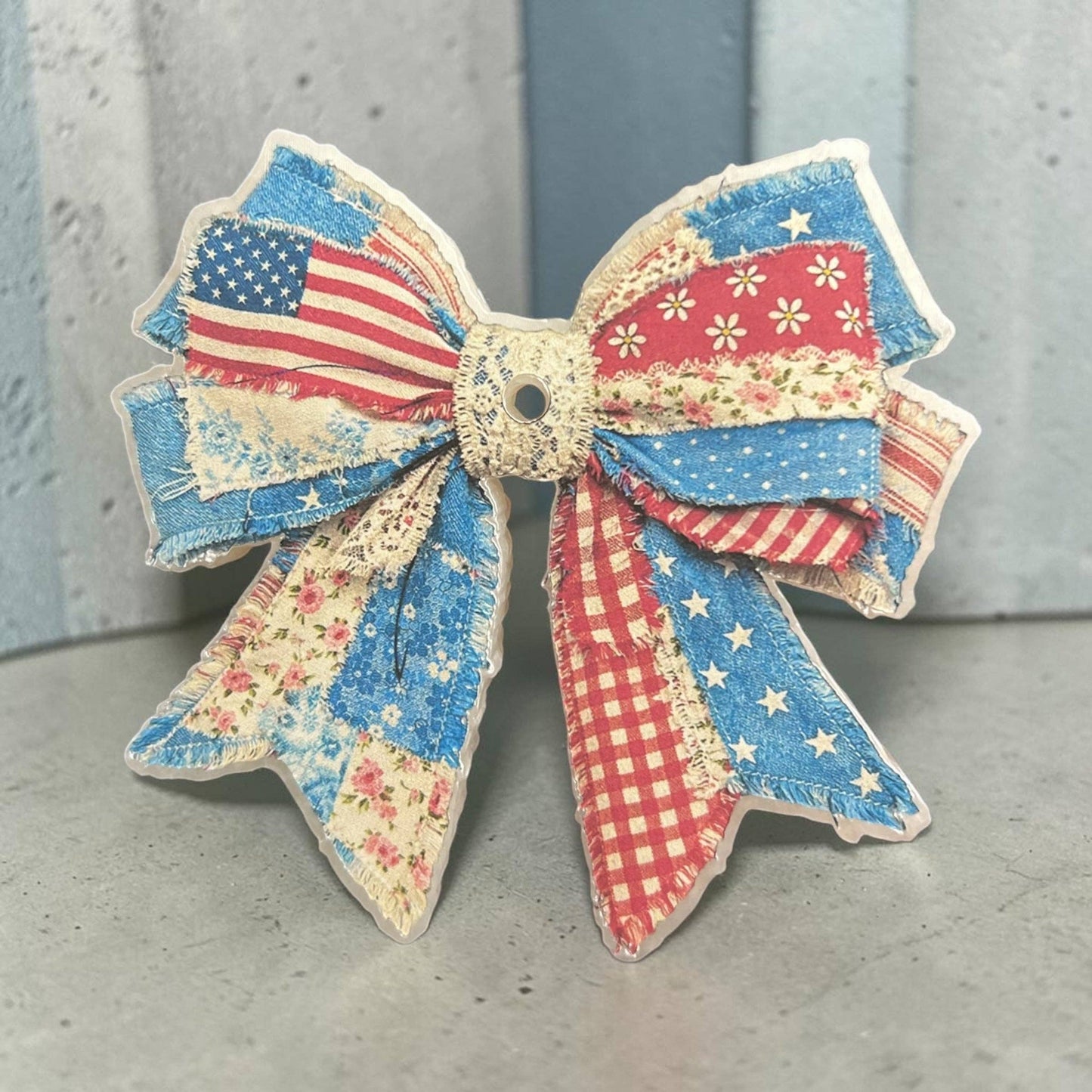 Patchwork Bow Freshie: Flip Flops