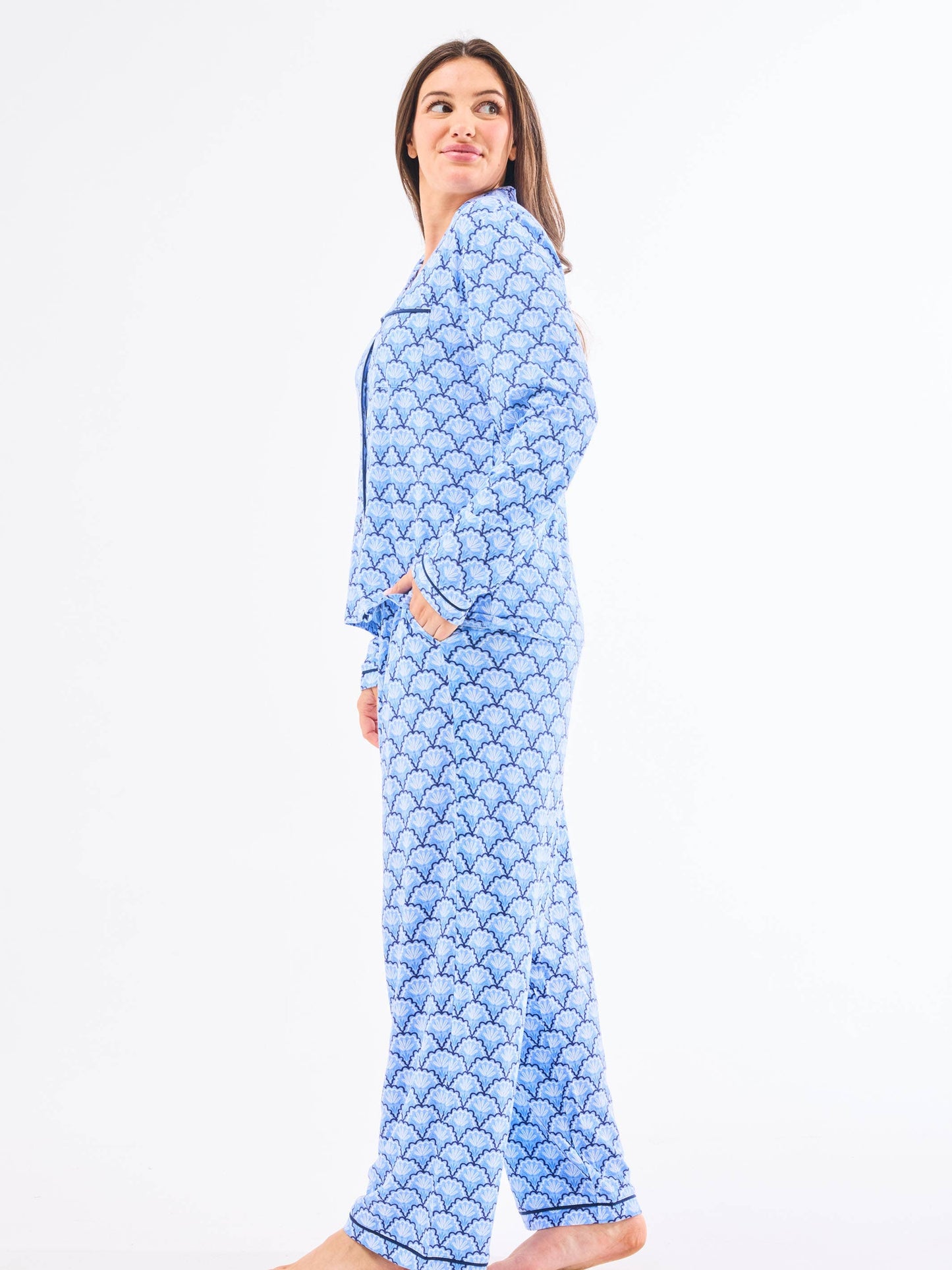 Women's Charlotte Pajama Pants Set | Second Glance Blue