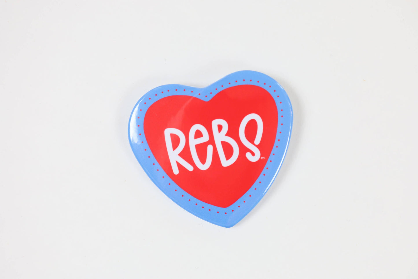 Ole Miss Rebs Heart Shaped Game Day Button