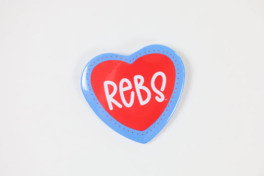 Ole Miss Rebs Heart Shaped Game Day Button