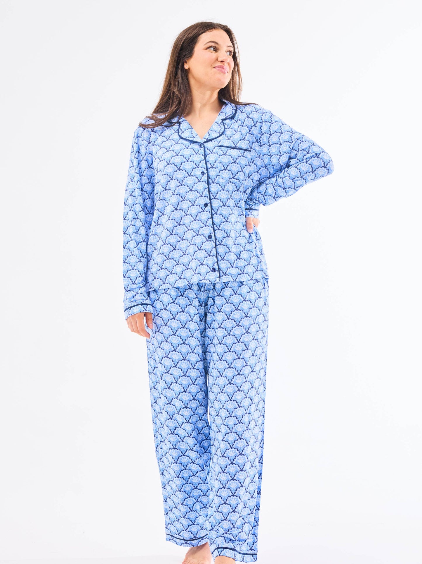 Women's Charlotte Pajama Pants Set | Second Glance Blue