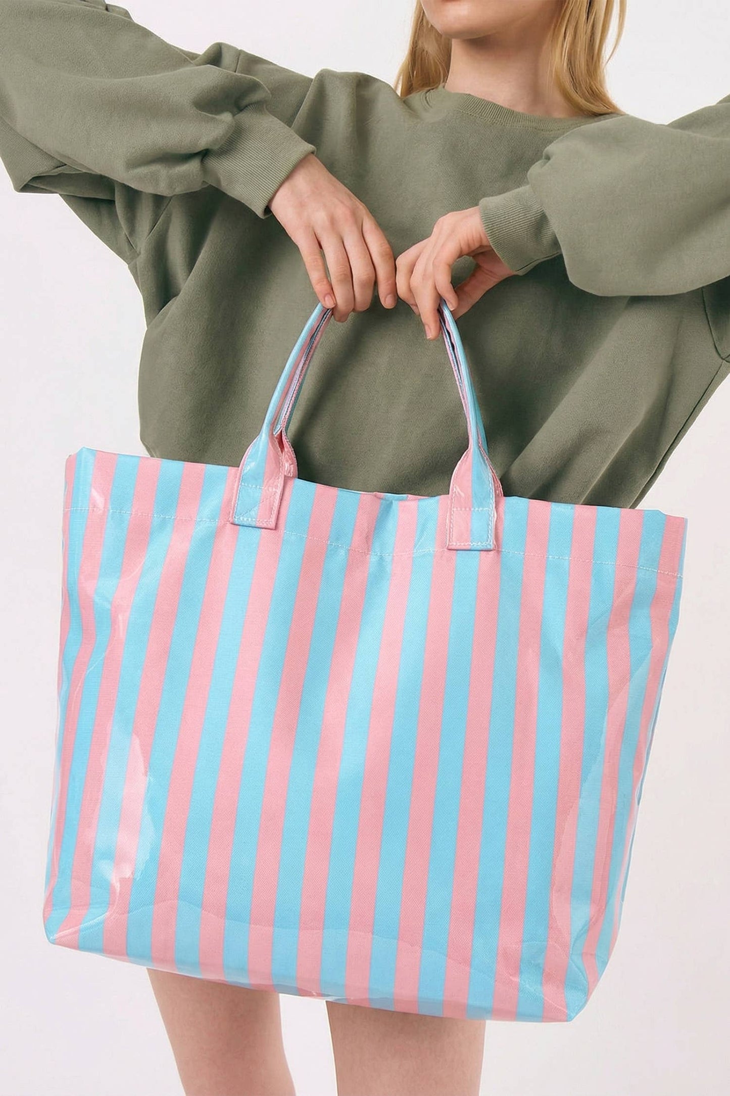 LDC Glossy Striped Tote One Size