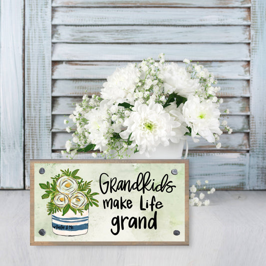 Grandkids Make Life Grand Driftwood Happy Block