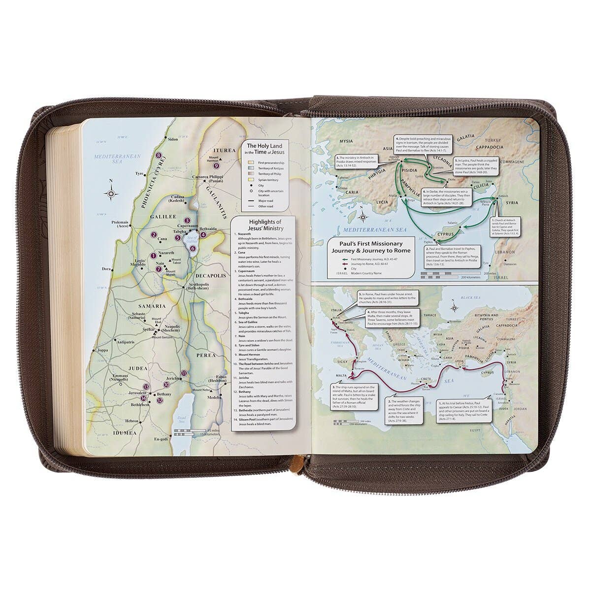 KJV Bible Compact LP Faux Leather, Gray w/zipper