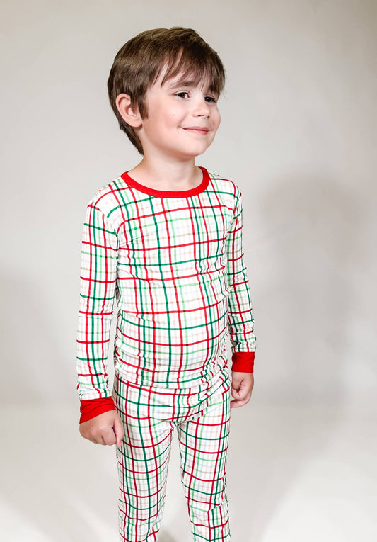 Festive Plaid - LS/Pants Toddler Pajamas: 3T