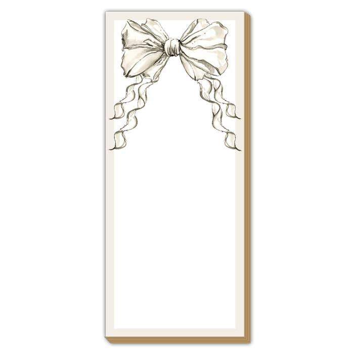 Handpainted Creme Colored Bow Luxe Skinny Pad