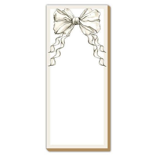 Handpainted Creme Colored Bow Luxe Skinny Pad