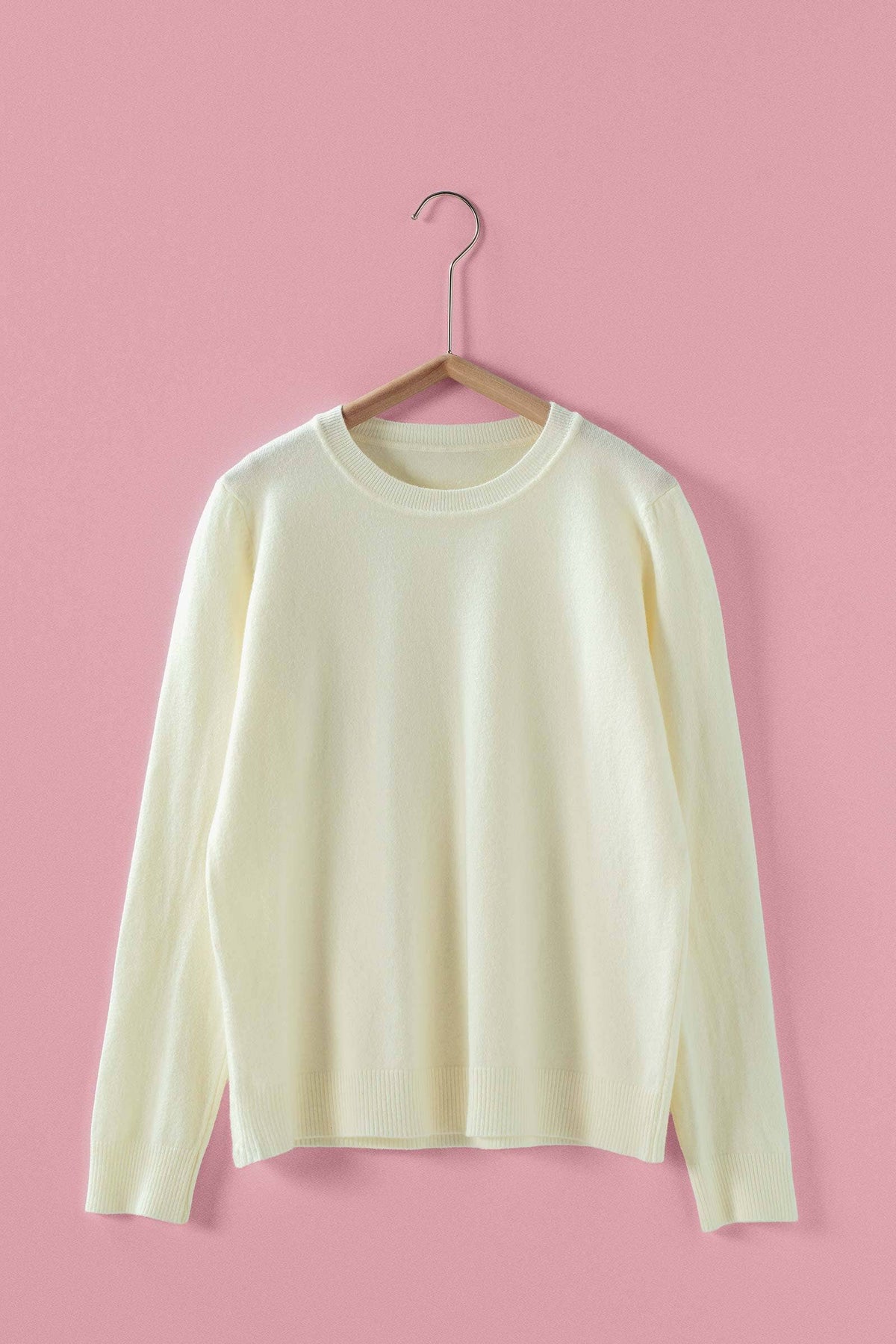Soft Viscose Blend Crewneck Knit Pullover: Black / S-M-L:2-2-2
