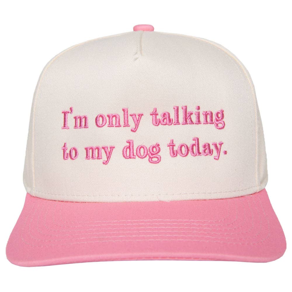 I'm Only Talking To My Dog Today Funny Vintage Hat: Black and Tan