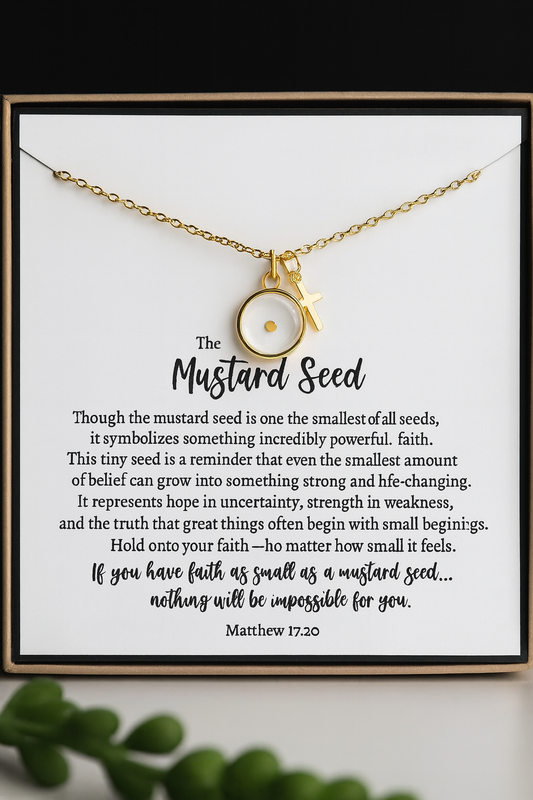 Mustard Seed Faith Necklace - Circle