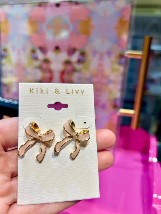 Light Pink Bows Studs