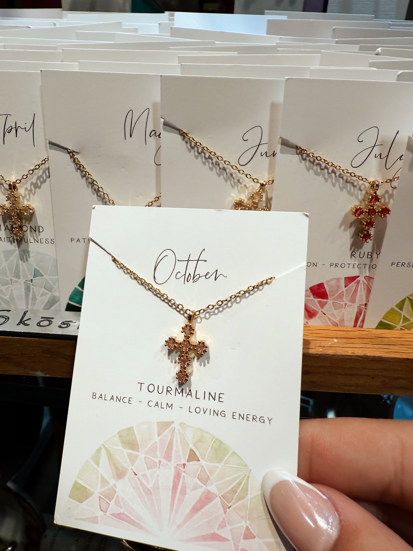 Birthstone Cross Necklace