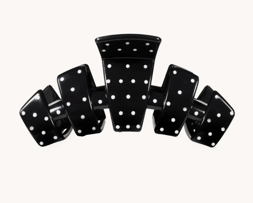 Classic Claw Clip | Black Polka Dot Party