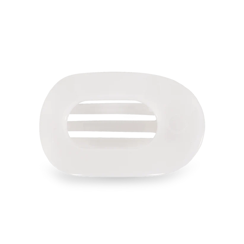 Coconut White Flat Round Hair Clip