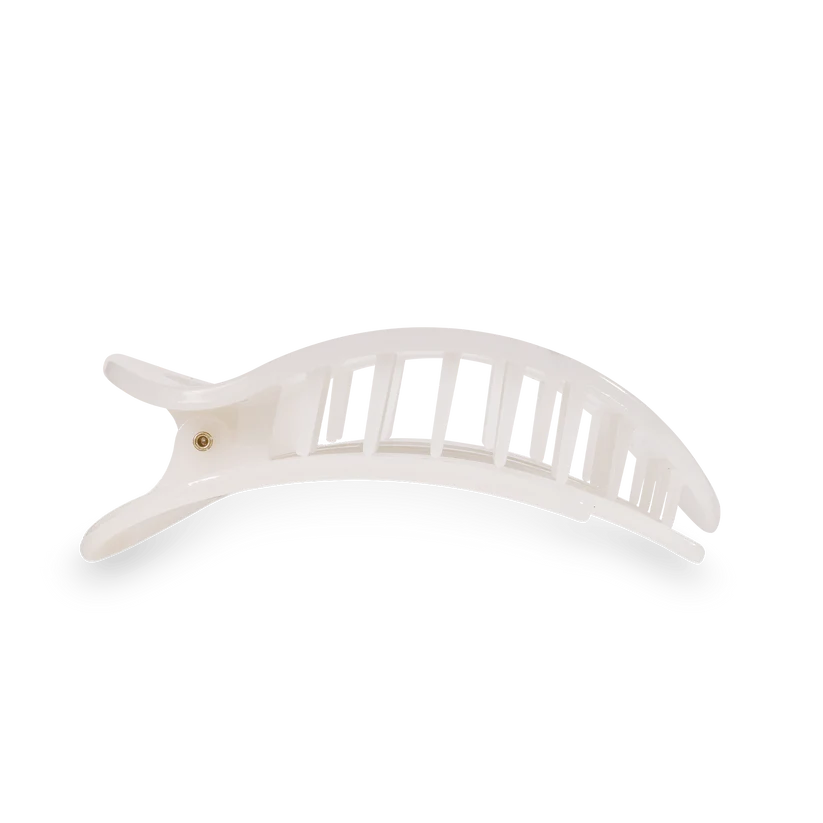 Coconut White Flat Round Hair Clip