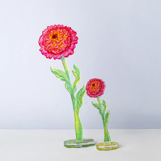 Cupcake Zinnia Acrylic Flower