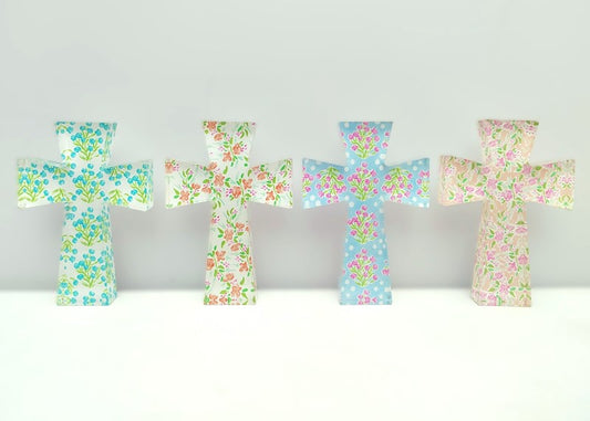 Cutout Acrylic Table Cross, Floral, 4 assorted ©Haley Bush