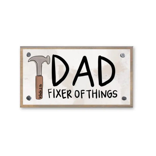 Dad Fixer of Things Driftwood Happy Block