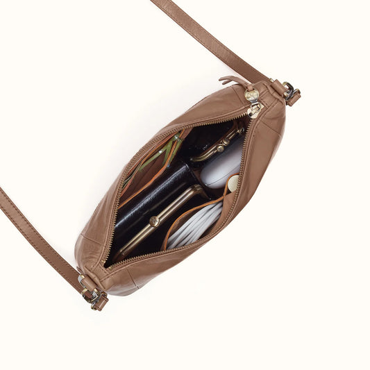 Darcy Carry-All Crossbody | Polished Leather | Woodsmoke