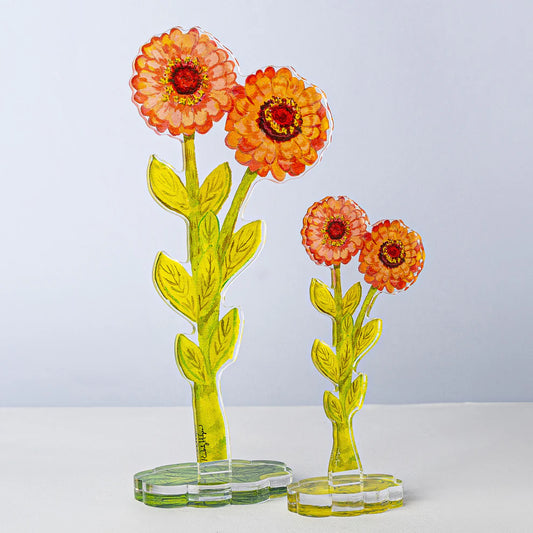 Double Zinnia Acrylic Flower