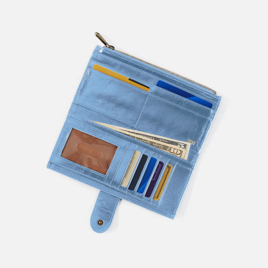 Dunn Continental Wallet - Polished Leather | Faded Denim