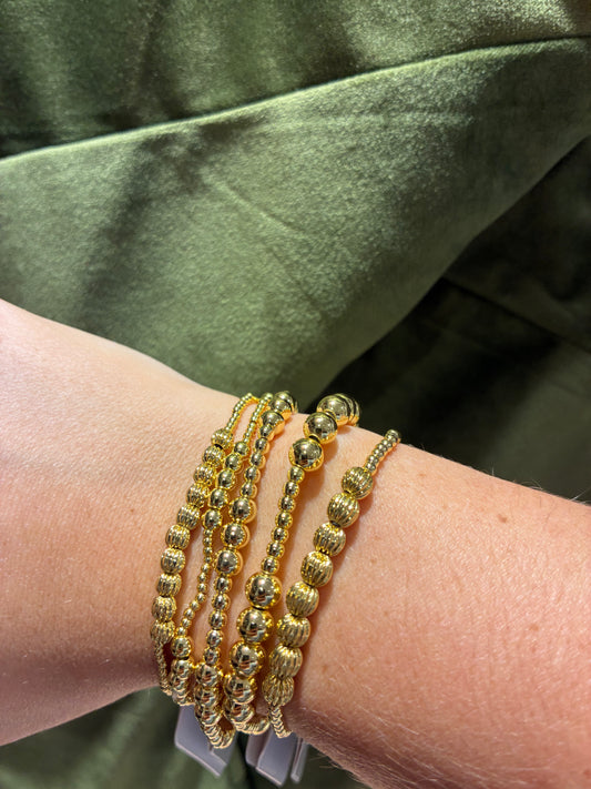 Gold Bead Variety Bracelets