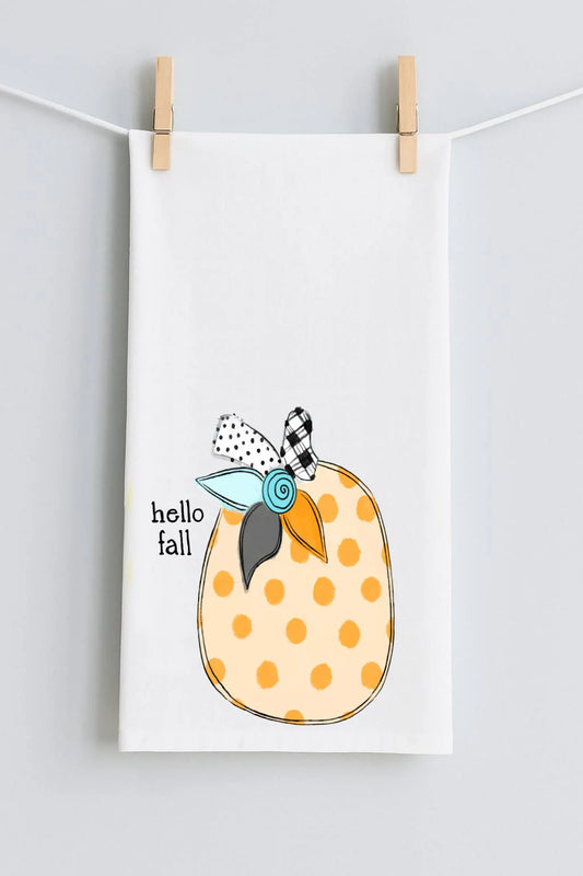 Emmalee Happy Fall Pumpkin Tea Towel
