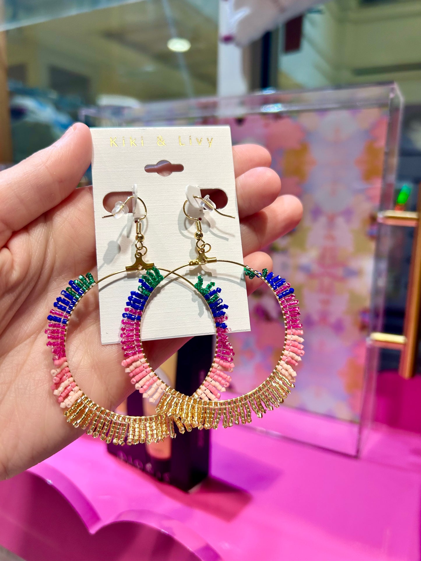 Multi Color Bead Hoops