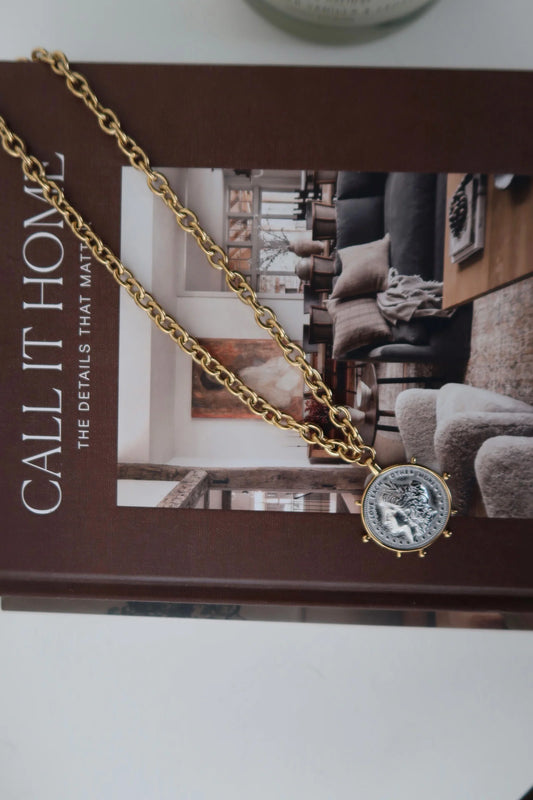 TWO TONED COIN NECKLACE