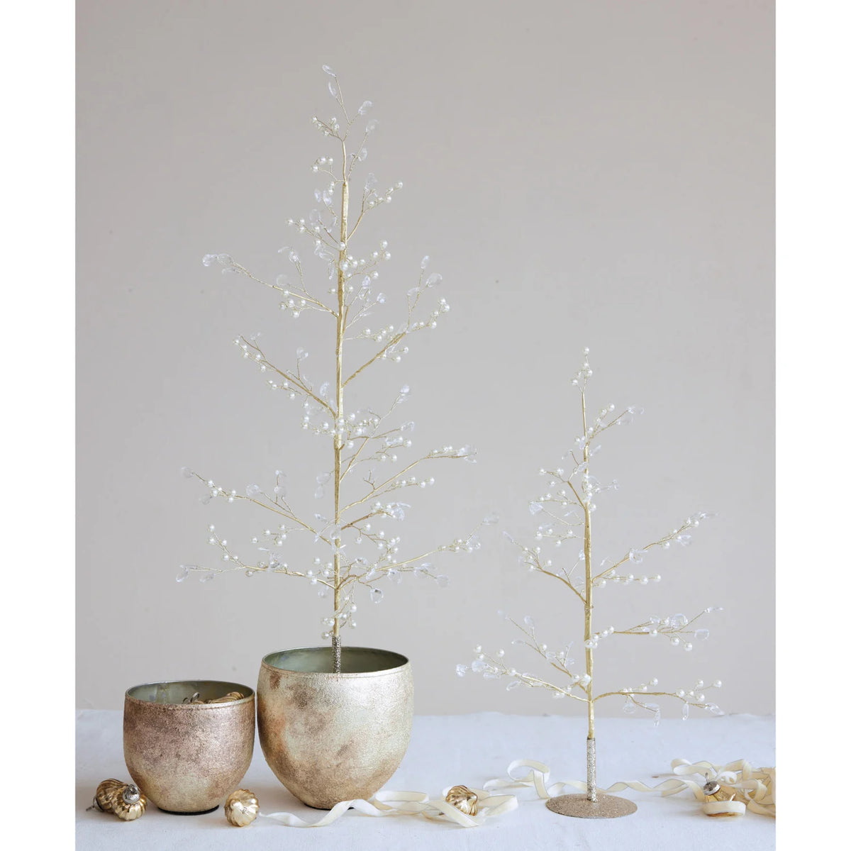 Faux Pearl, Acrylic Jewel & Metal Wire Tree