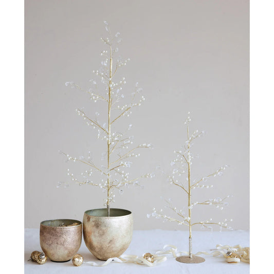 Faux Pearl, Acrylic Jewel & Metal Wire Tree