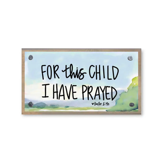 For This Child Watercolor Driftwood Happy Block