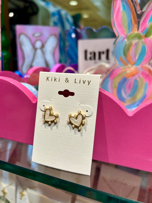 Pearl Heart Studs