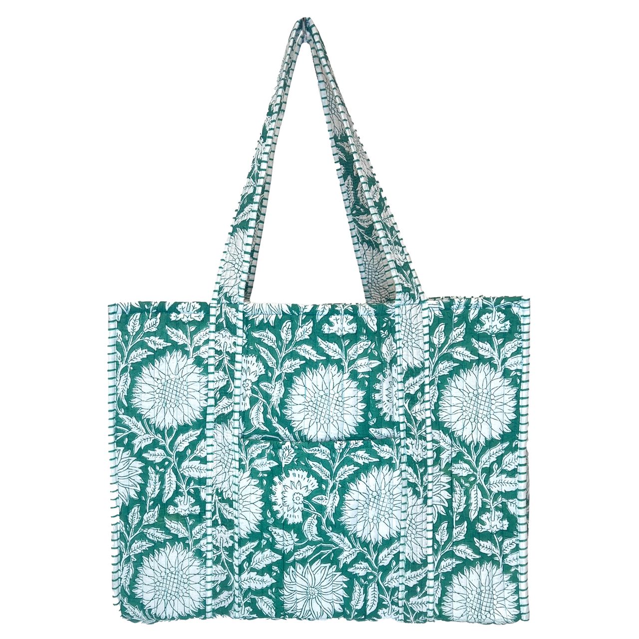 Quilted Tote Bag with Travel Pouch