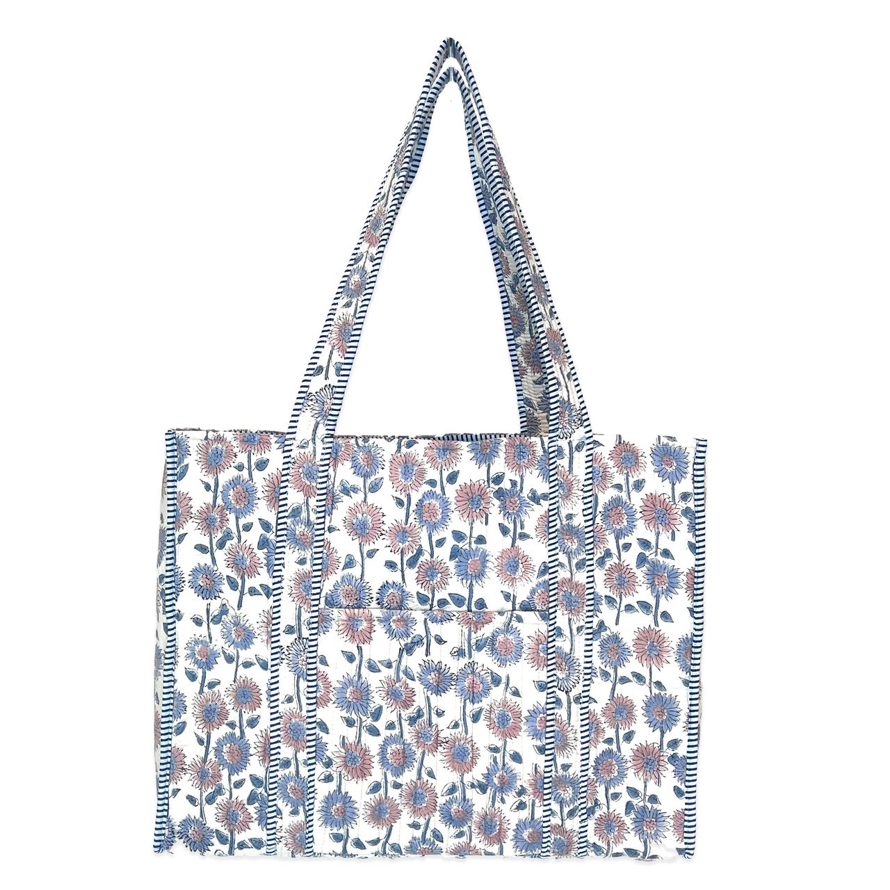 Quilted Tote Bag with Travel Pouch