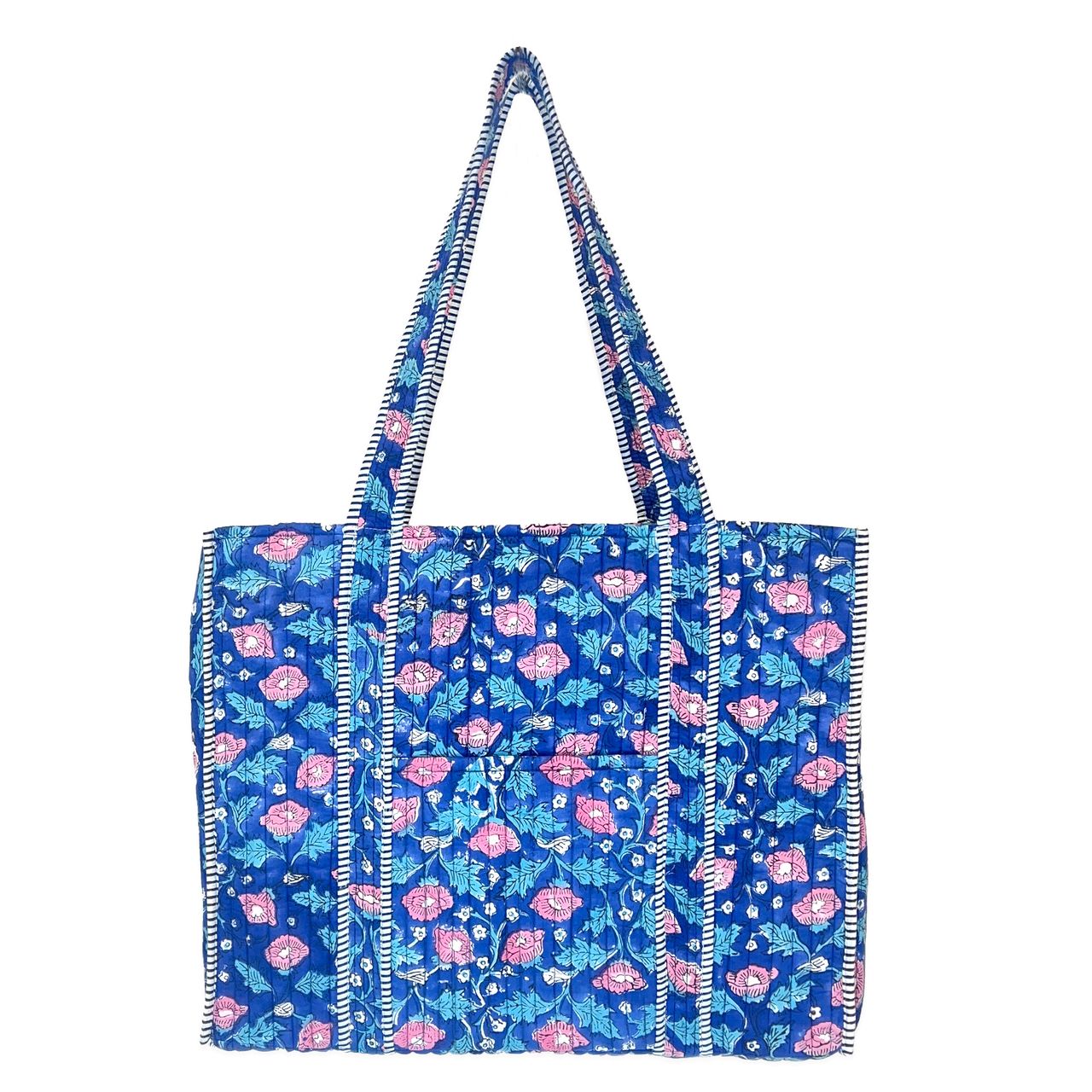 Quilted Tote Bag with Travel Pouch