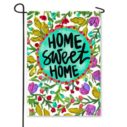 Home Sweet Home Purple Floral Garden Flag