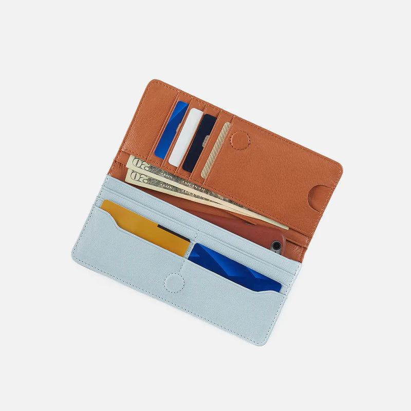 Hutton Large Wallet - Micrograin Leather | Dusted Sky