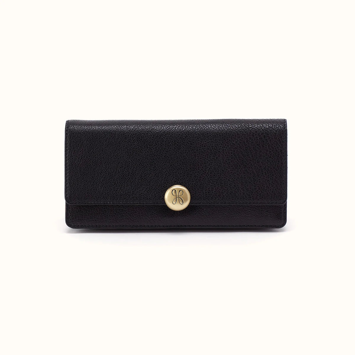 Hutton Large Wallet | Large Micrograin Leather | Black