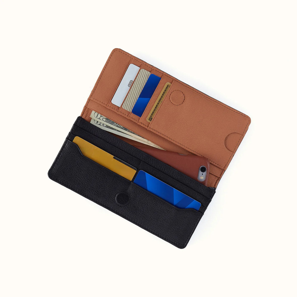 Hutton Large Wallet | Large Micrograin Leather | Black