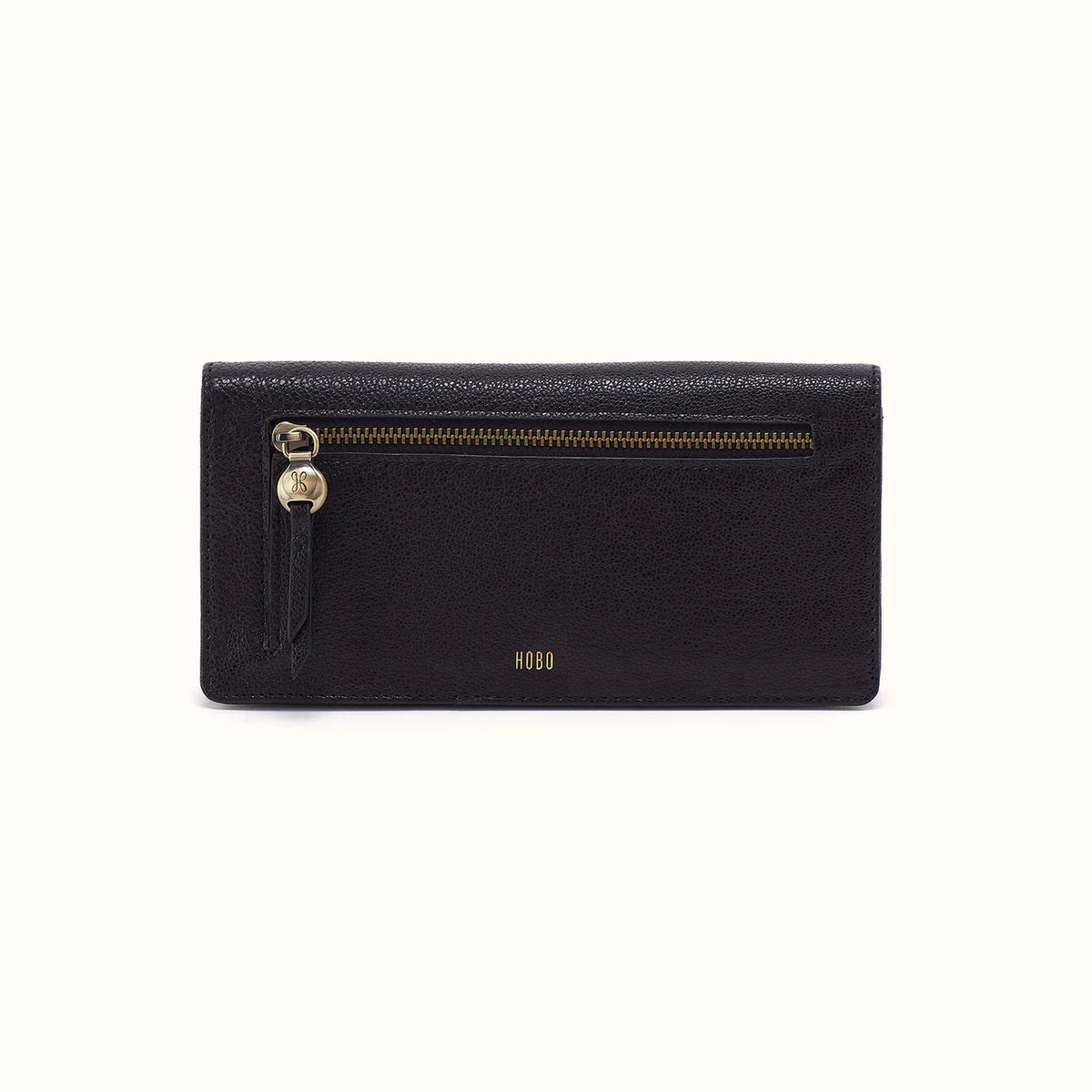 Hutton Large Wallet | Large Micrograin Leather | Black