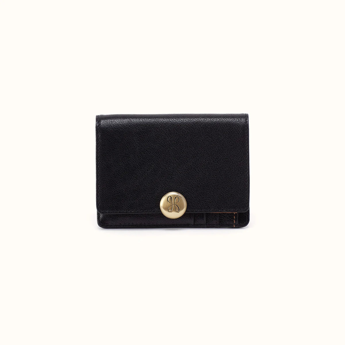 Hutton Small Wallet | Small Micrograin Leather | Black