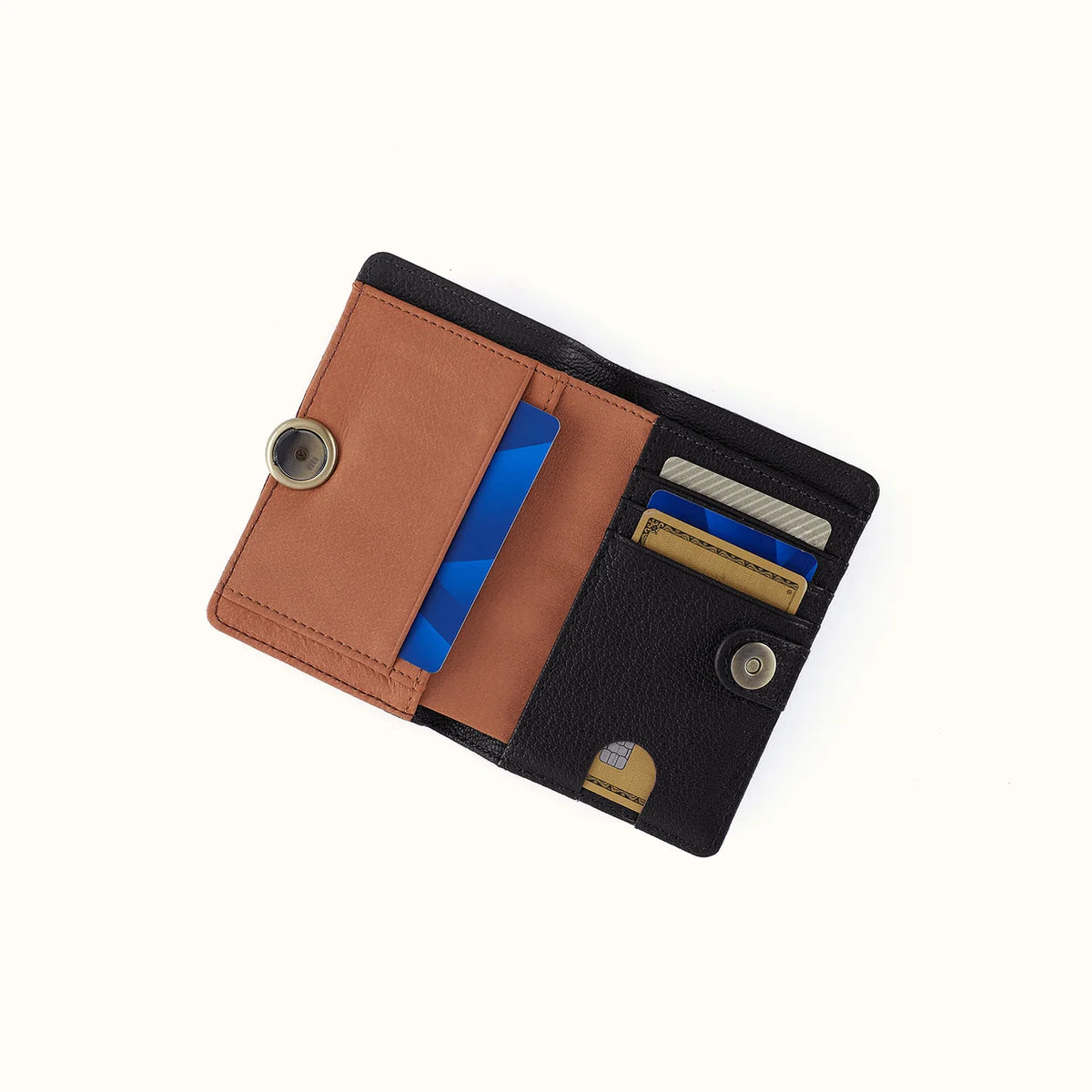 Hutton Small Wallet | Small Micrograin Leather | Black