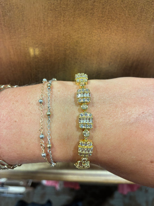 Square Stone Bling Bracelet