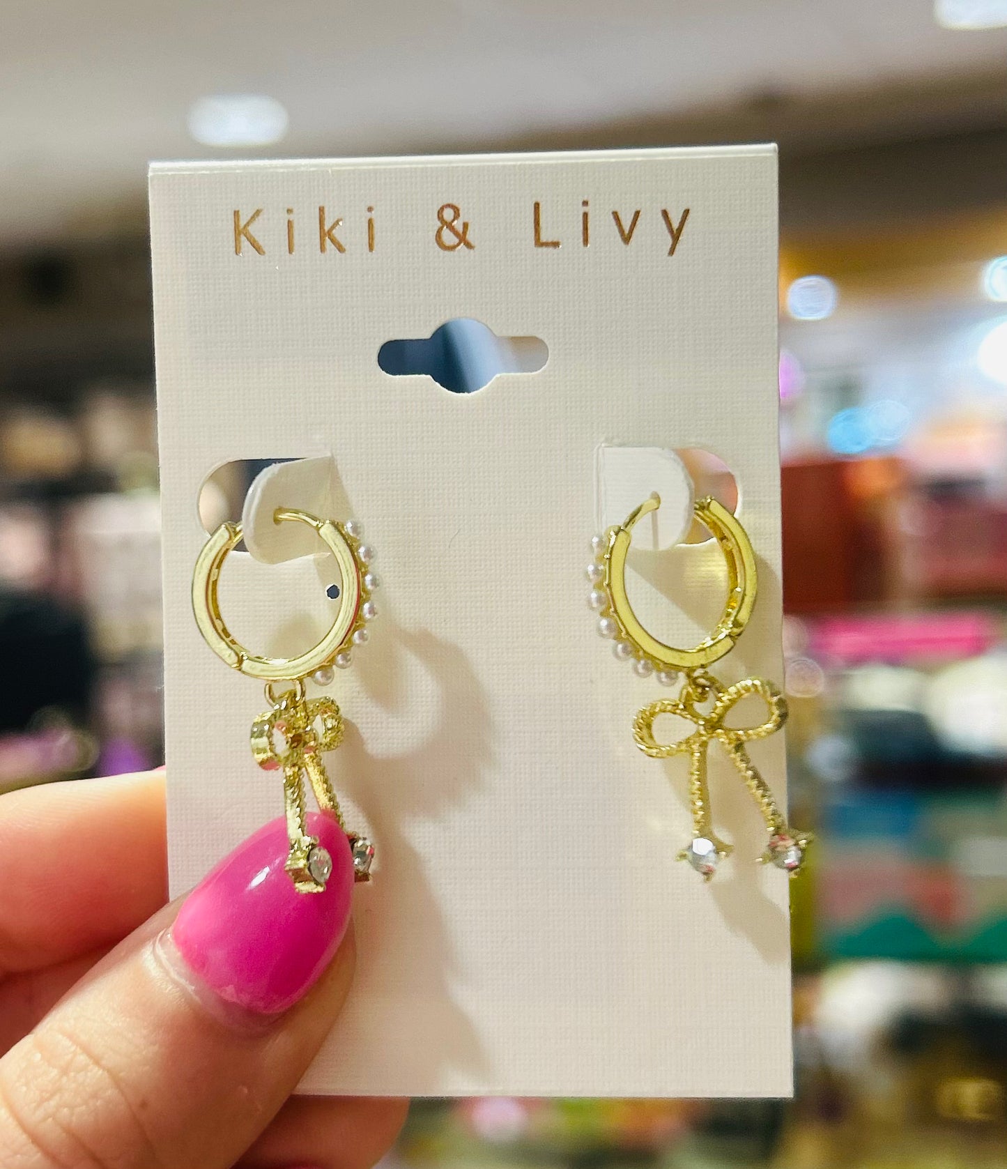 Gold Bow Hoops